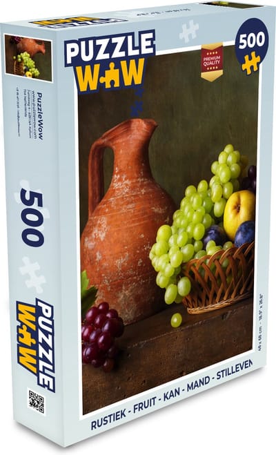 Puzzel Rustiek - Fruit - Kan - Mand - Stilleven - Legpuzzel - Puzzel 500 stukjes