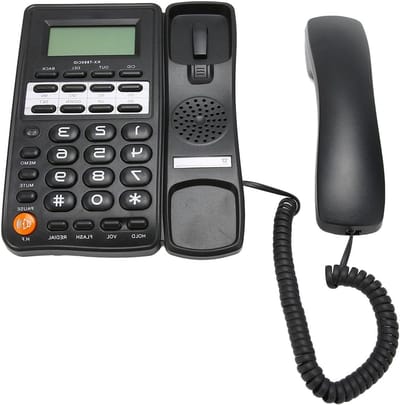 Vaste Telefoon - Huistelefoon - Ouderen Communicatie - Grote Knoppen - 22 x 22 x 7 cm - Zwart