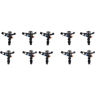 Lot de 10 arroseurs à bras basculant à filetage mâle G1/2, rotatifs à 360 degrés, pour pelouse, fournitures de jardin black