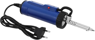 Elektrische Desoldeer Pomp - Tin Zuiger - Printplaat Reparatie - Krachtige Zuigkracht - 9 cm Mondstuk - Blauw Zilver