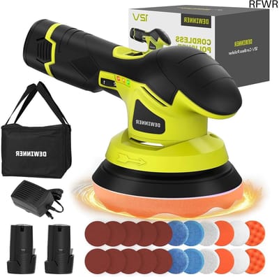 RFWR® Excentrische Polijstmachine 12V met Accu en 26-delige Polijstset