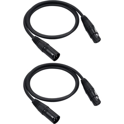 DMX512 Signaalkabel Canon Kabel/Microfoonkabel/Microfoonkabel XLR Kabel Zwart 100cm&2pcs