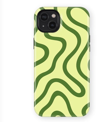 DripCase Curvy Lines Hoesje geschikt voor iPhone 14 Plus | Backcover met Mag | Design Tough Case geschikt voor iPhone 14 Plus Leaf Loop