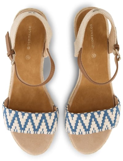 Tom Tailor - Sandalen met sleehak - Maat 40 - offwhite-blue