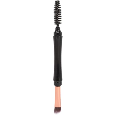 Pinceau à Sourcils Double Embout Spirale Portable Multiusage Exquis Pinceau Angulé avec Couvercle pour black