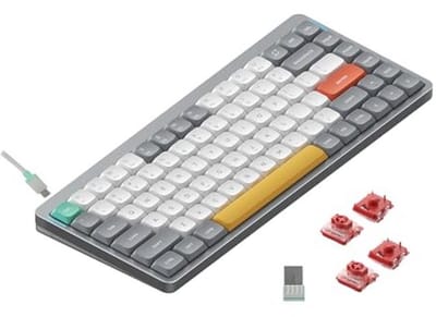 Mechanisch Toetsenbord 75% Low Profile Draadloos met Bluetooth 5.1 en Bekabelde Verbinding - Compatibel met Windows en Mac OS