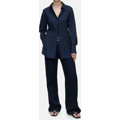 Closed Elongated Shirt Space Blue Size: L | Button-Down Shirts Outlet | Dames | Blauw