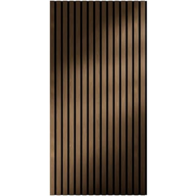 Akoestische Wandpanelen – Set van 4 – Geluidsabsorberend MDF & PET Schuim – Naturel Donker – 120 x 60 x 1,8 cm