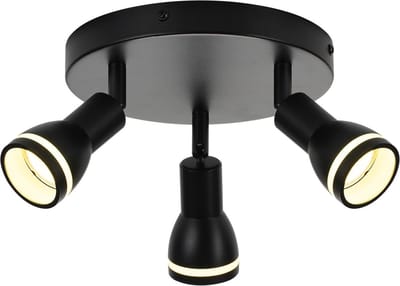 NETTLIFE Opbouwspot GU10 - L 20cm - zwart - 3-Lichts - Moderne Plafondlamp - 355° draaibaar Plafondspot - creatief ontwerp Lampkap - voor Slaafkamer | Kantoor | Woonkamer - Max.25W-excl. lichtbron