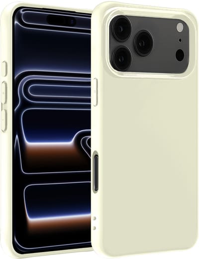 Hoesje - Geschikt voor iPhone 17 Pro / 18 Pro - Sterk & Shockproof - Siliconen Case - Hoes Cover - Telefoonhoes - Wit