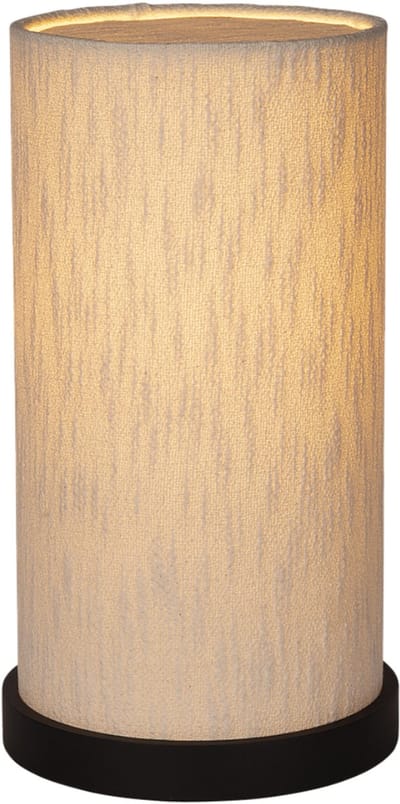 Atmooz Aldo Tafellamp – H 40 cm – Zwart metaal – Katoenen lampenkap – E27 fitting – Cilindrische sfeerlamp voor woonkamer of slaapkamer
