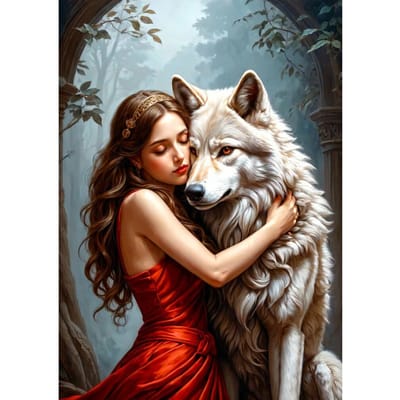 Enjoy Puzzle legpuzzel Lady and the Wolf 1000 stukjes dieren.