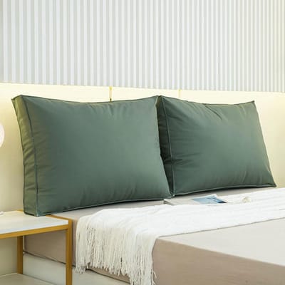 Hoofdbord kussen - Leeskussen nekrol - Comfortabel lezen - Afneembare hoes - 60 x 50 x 18 cm - Groen