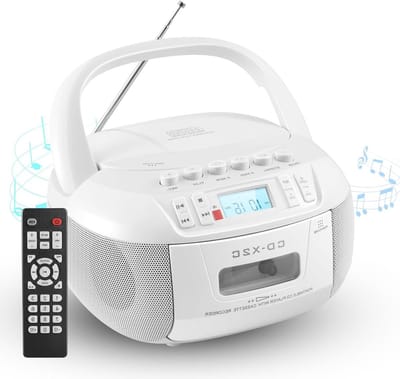 CD en Cassette Speler - Boombox Radio - Muziek Afspelen - Bluetooth USB AUX