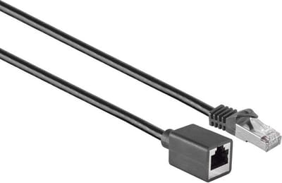 Powteq - Cat 7 S/FTP - 50 cm netwerk verlengkabel - Premium koperen kern - Dubbel afgeschermd - Zwart - Geen signaalverlies