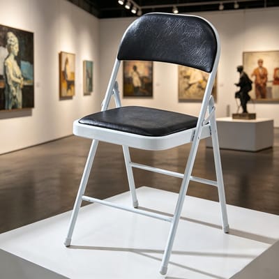 Klapstoel met zacht PU zitkussen zwart stalen frame afmeting 47x45x79 cm draagvermogen 75 kg, ergonomisch zitvlak voorkomt vermoeidheid bij langdurig zitten thuis kantoor en evenementen