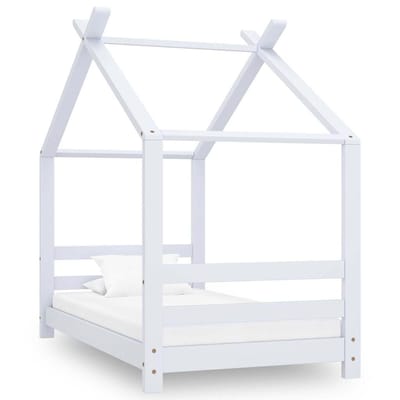 vidaXL - Kinderbedframe - massief - grenenhout - wit - 70x140 - cm