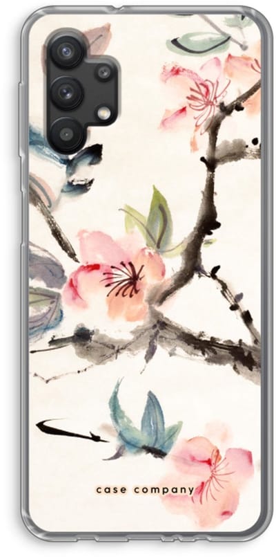 Case Company® - Hoesje geschikt voor Samsung Galaxy A32 5G hoesje - Japanse bloemen - Soft Cover Telefoonhoesje - Bescherming aan alle Kanten en Schermrand