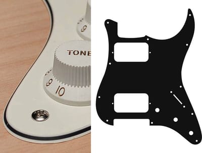 Boston ST-333-VW pickguard, Stallion, HH, 3 pot holes, 3-5 switch, 3 ply, vintage white