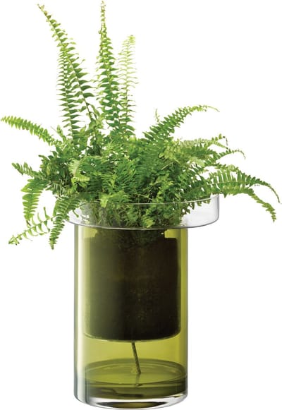 L.S.A. - Balcony Vaas ø 35 cm met Bewateringssysteem - Glas - Groen -
