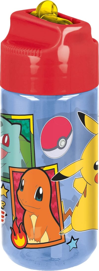 Pokémon Tritan Drinkfles - 430 ml – Vaatwasserbestendig & BPA-vrij - Drinkfles voor kinderen – Transparant blauw