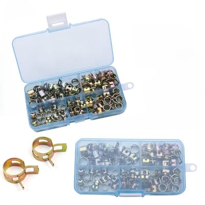 75 Stuks Slangklemmen set – slangklem - 6, 7, 8, 9, 10mm - Veerklemmen voor brandstofslang, waterleiding, luchtbuis & pijpsluiting – RVS slangklemsluiting - LOUZIR