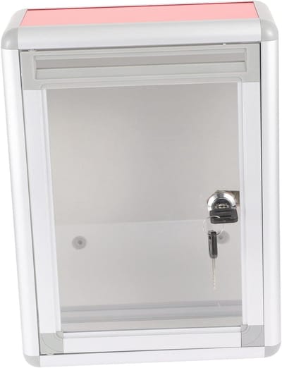 Suggestiebus Muur - Brievenbus Klachtenbus - Veilig Berichten Ontvangen - Afsluitbaar Aluminium - 22 x 10 x 10 cm - Rood