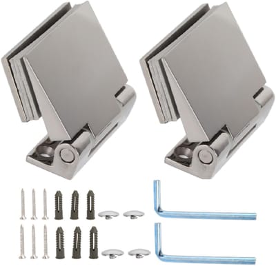 Dailygoods- Glazen Deurscharnieren - 90° Scharnieren - Zware Belasting - Roestvrij Staal - Eenzijdig voor Douches - 8-12 mm Dikte - Scharnier