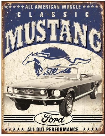 Wandbord - Ford mustang -30x40cm-