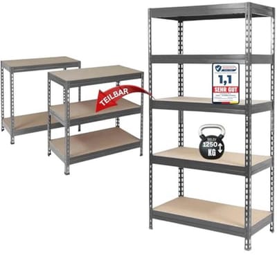 Heavy Duty Opbergsysteem - Multifunctionele Rekken voor Kantoor, Garage en Thuis - Tot 1250 kg Belastbaarheid - Eenvoudige Montage en Stabiliteit