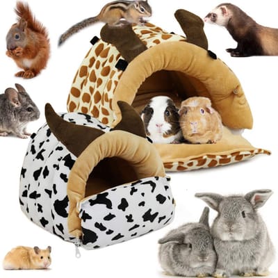2 stuks Knaagdierbed Hangmat Pluche Huis Schattige Hamster Huisdier Nest Speelgoed Kooi voor Cavia Eekhoorn Fret Chinchilla, Hert L