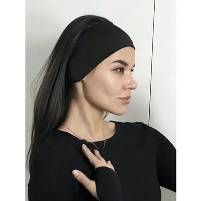 1 Pièce Bandeau de Sport Yoga Couleur Unie, Accessoires Cheveux Absorbant la Transpiration, Pour Femmes, Automne, Voyage, Outils Capillaires, Accessoires Femmes, Affaires de Cheveux, Automne, Cheveux noir