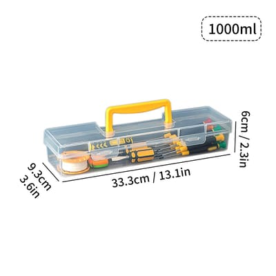 WORTHBUY Plastic Organizer Box Transparant Draagbare Gereedschapskist Multifunctioneel Elektricien Boorgereedschap Opbergdoos Hardware Gereedschapskoffer gray