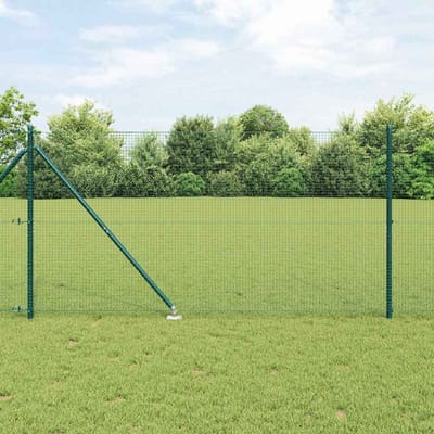 vidaXL - gelast - draadhek - met - grondpennen - 10 - x - 1,2 - m - PVC-gecoate - Staal