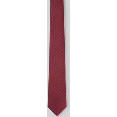 Zijden stropdas, bordeauxrood met patroon