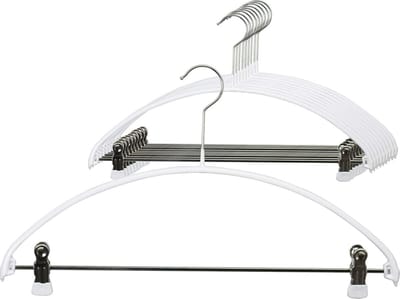 Set van 10 Ruimtebesparende Metalen Kleerhangers met Broeklat en Knijpers - Antislip, 360° Draaibare Haak, Perfect voor T-shirts en Broeken