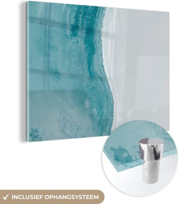 MuchoWow® Glasschilderij 80x60 cm - Schilderij acrylglas - Strand - Water - Australië - Foto op glas - Muurdecoratie woonkamer - Wanddecoratie slaapkamer - Schilderijen