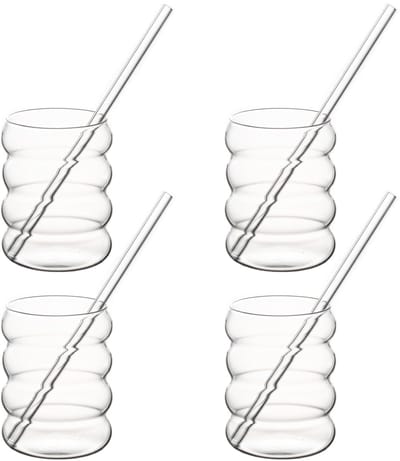 Dailygoods- Glazenset 4 stuks 350 ml - Longdrinkglazen - Ijskoffieglazen - Koffieglazen - Drinkglazen - Ideaal voor cocktails