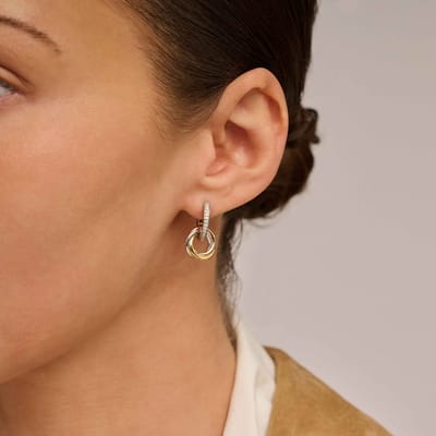 TI SENTO Dames Oorbellen - 925 zilver - Zilver geel verguld rosé verguld - 7857ZT