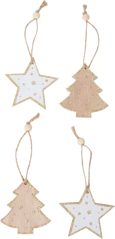 Gadgetpoint - Boomversiering - Versiering - Hangers - Kerstmis - Christmas - Xmas - Set van 4 - Boom & Ster