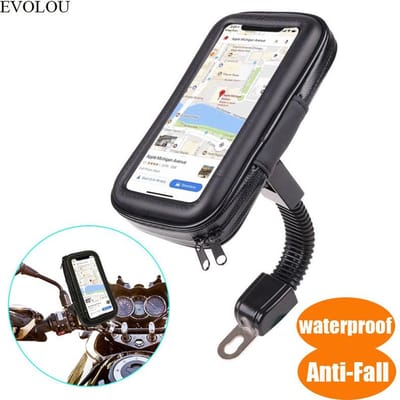 Waterdichte Telefoonhouder voor Motor, Scooter, Brommer - Spiegel Telefoon Houder - GSM Houder - Universeel - 5,5 t/m 6,9 inch