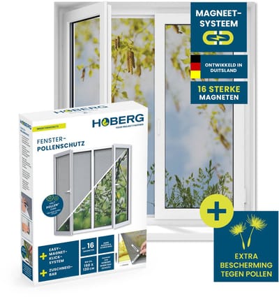 Hoberg raamhor met innovatieve magnetische bevestiging | Hor tot 150 x 130 cm, op maat te knippen, boren en schroeven niet nodig | Hor te bevestigen met 16 magneten, grijs, 1 stuk