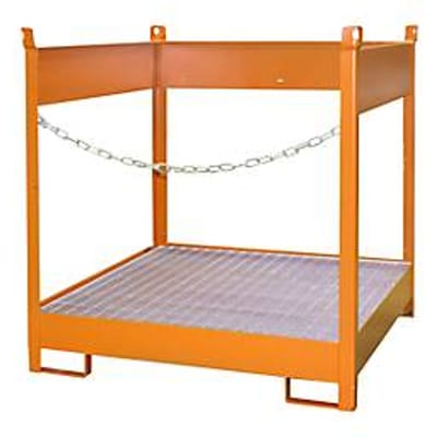 Stapelpallet voor vaten Bauer FSP-4, open aan zijkant, voor 4 x 200 l vaten, oranje