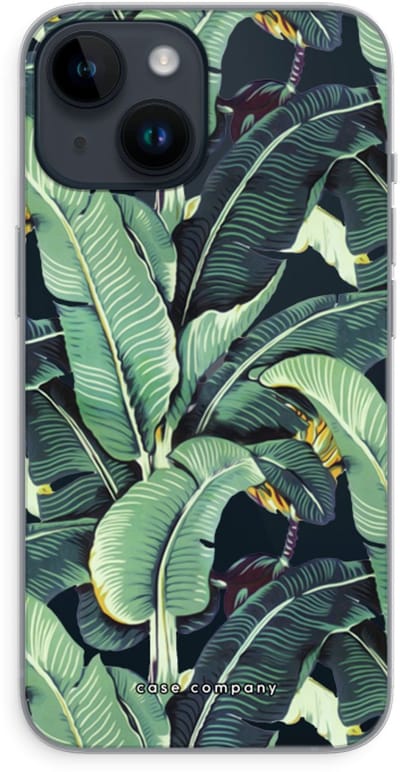 Case Company® - Hoesje geschikt voor iPhone 14 hoesje - Bananenbladeren - Soft Cover Telefoonhoesje - Bescherming aan alle Kanten en Schermrand