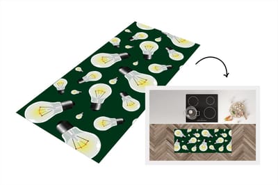 Keukenloper - Loper keuken - Lampen - Patronen - Licht - 120x50 cm - Keukenloper vinyl