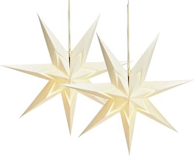 G. Wurm kerststerren - 2x st - wit - 60 cm - papier - 7 punten - kerstversiering