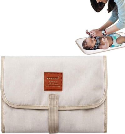 Draagbare Aankleedmat - Verschoningsmat Baby - Baby Verzorgen - Waterdicht en Wasbaar - 58.5 cm x 30.5 cm - Wit