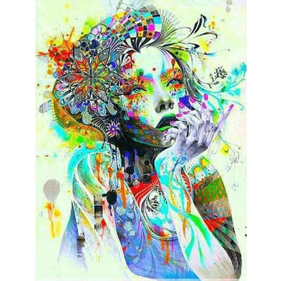 Woondecoratie Diy Diamant Schilderij  Cool Smoking Girl  Handwerk Volledige Diamant Borduren 20X30CM blue