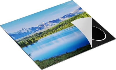 Chefcare Inductie Beschermer Meer bij de Bergen in het Bos - 60x50 cm - Afdekplaat Inductie - Kookplaat Beschermer - Inductie Mat