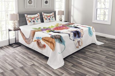 ABAKUHAUS Aquarell Sprei – 170x220 cm – veelkleurig – Boho chic